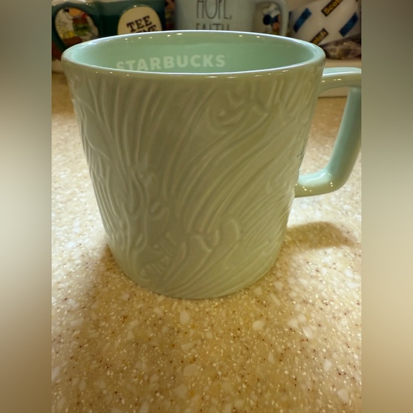 Starbucks Other - Starbucks Green Ceramic Mug with Swirling Design